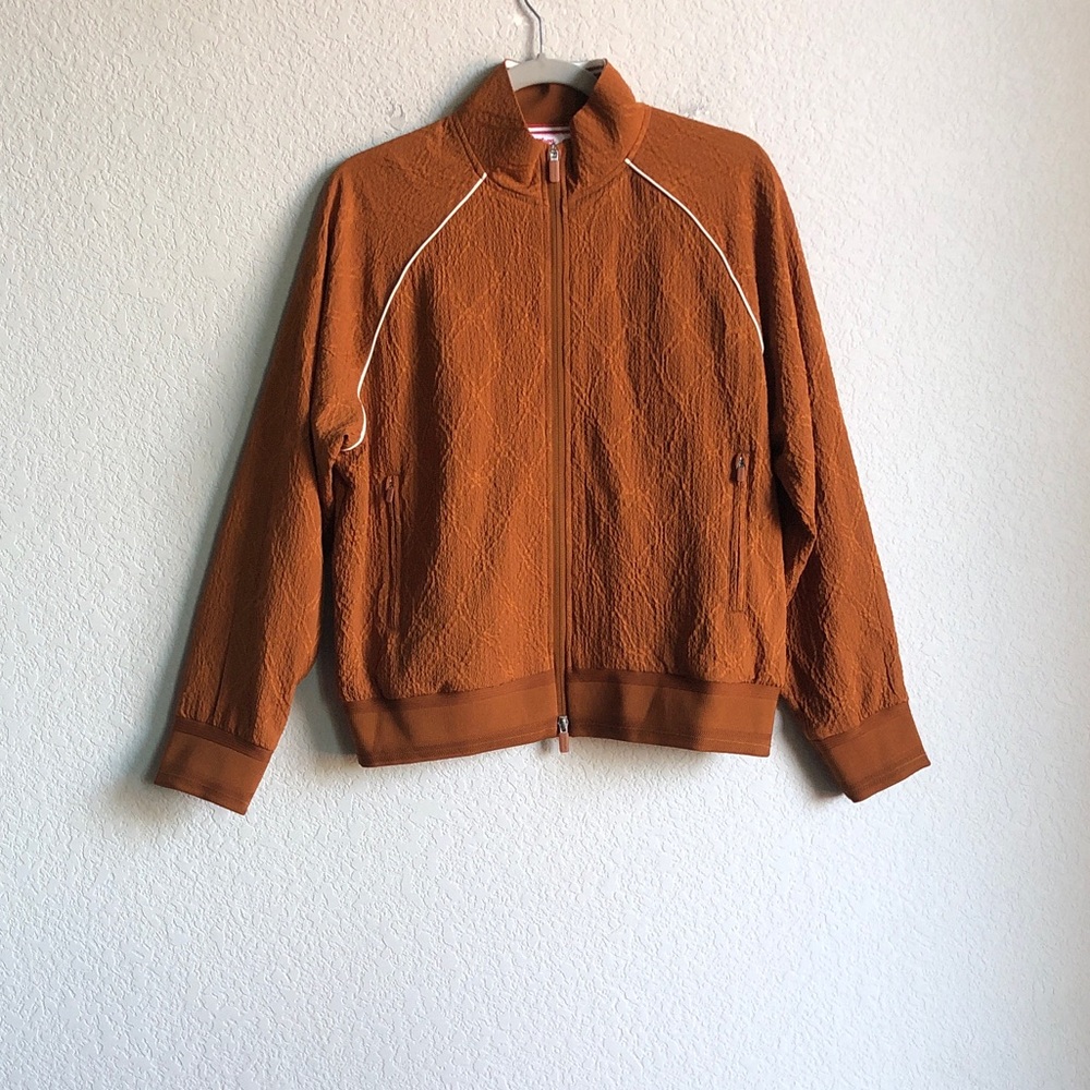 NWT Wilson Womens Retro Jacket Full Zip Jacket Rust Pumpkin Orange Tennis